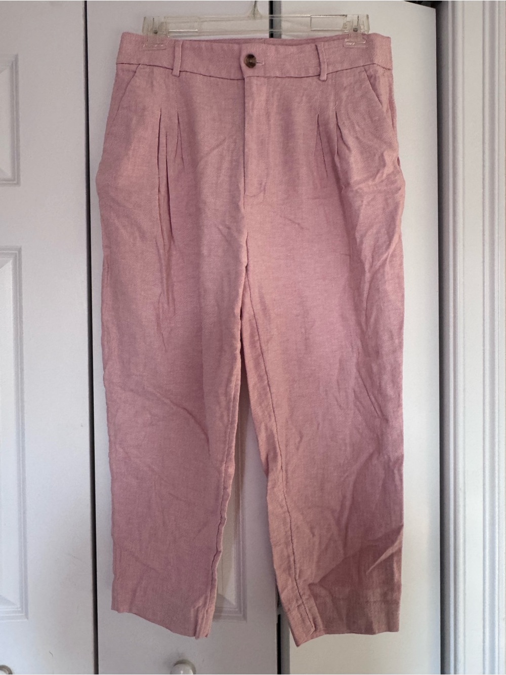 Banana Republic Pink Linen-Blend Trousers